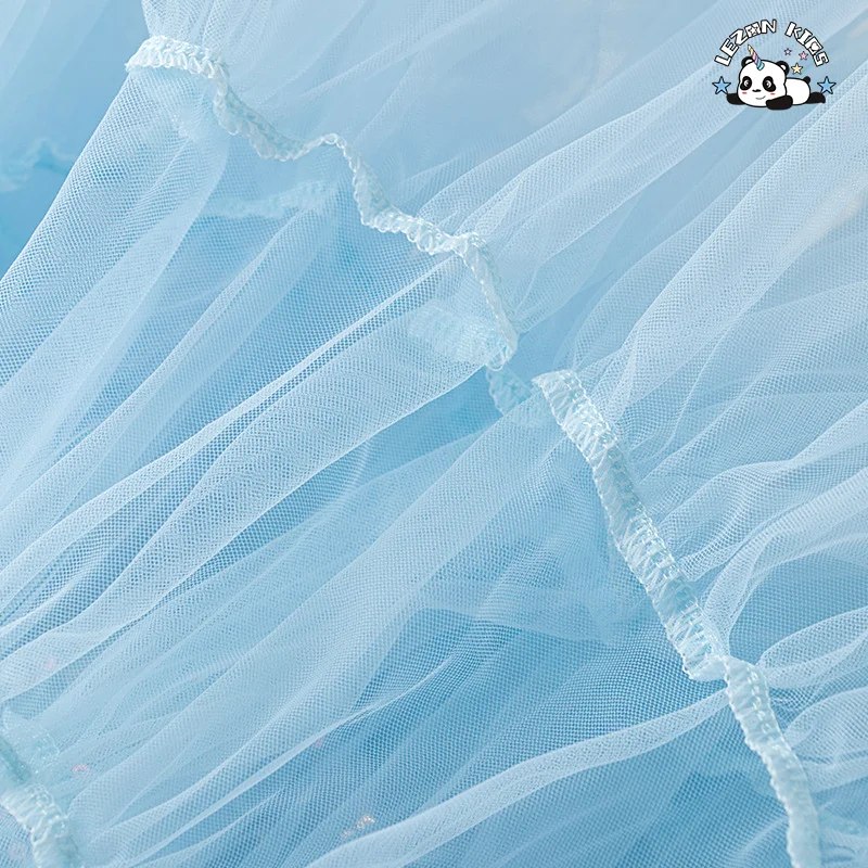 LEZONKIDS - Hot Selling Sleeveless Sequin Super Fairy Bow Gauze Party Princess Girls Dress For 2-14T Kids